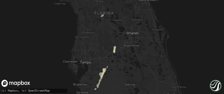 Hail map in Polk City, FL on July 25, 2026