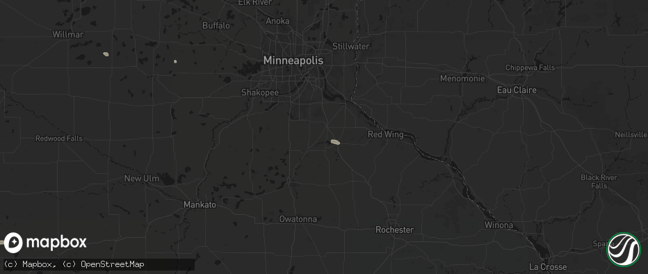 Hail map in Randolph, MN on July 25, 2026
