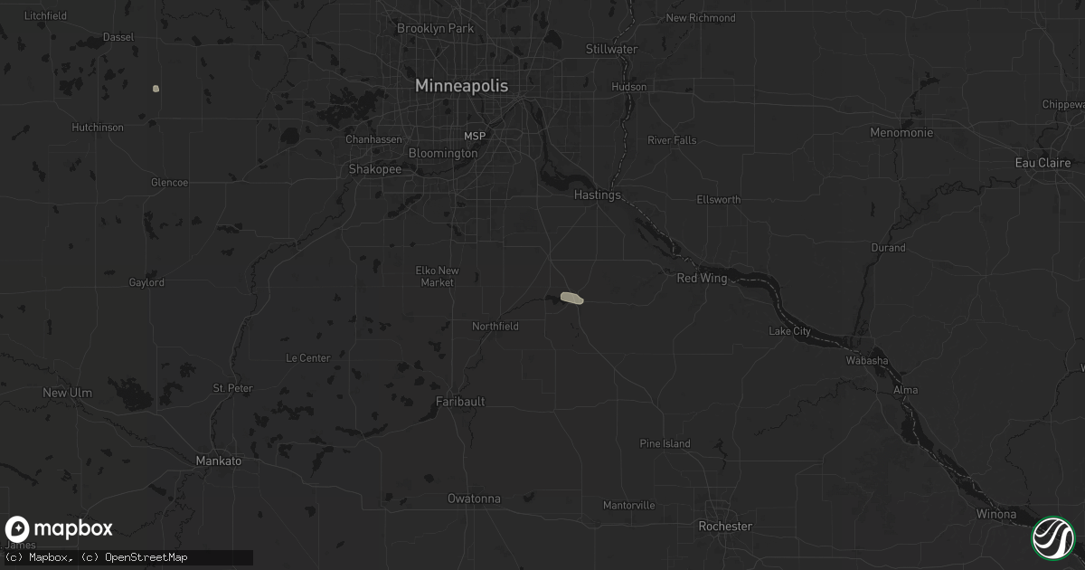 Hail map in Randolph, MN on July 25, 2026
