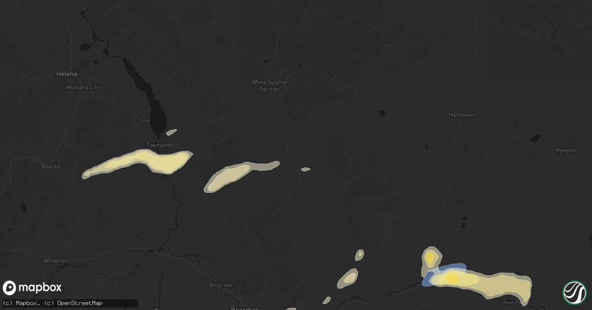 Hail map in Ringling, MT on July 25, 2026