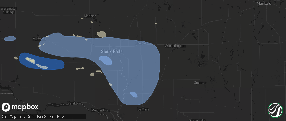 Hail map in Rock Rapids, IA on July 25, 2026