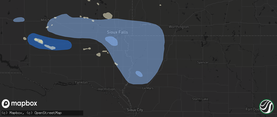 Hail map in Rock Valley, IA on July 25, 2026
