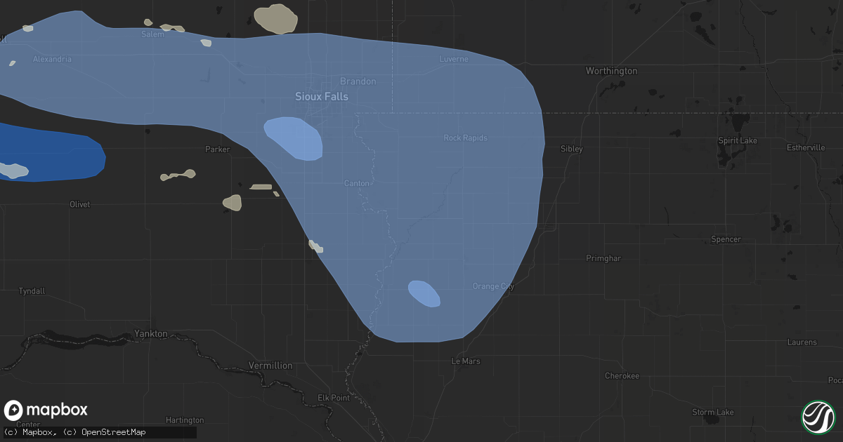 Hail map in Rock Valley, IA on July 25, 2026