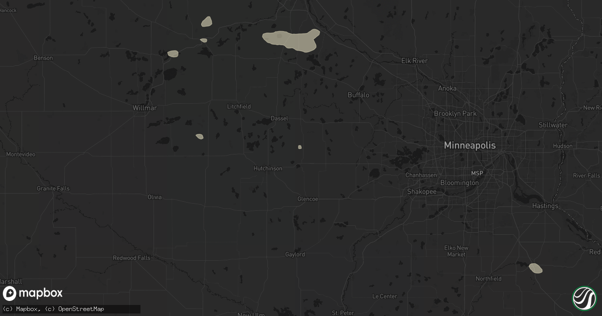 Hail map in Silver Lake, MN on July 25, 2026