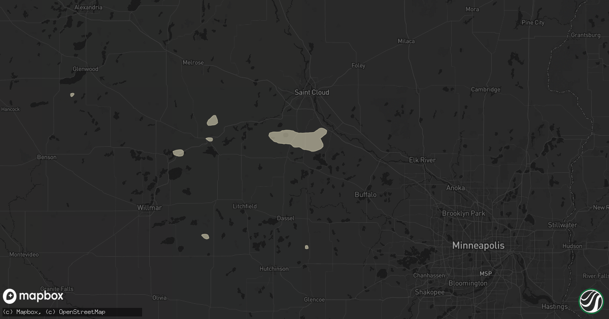 Hail map in South Haven, MN on July 25, 2026