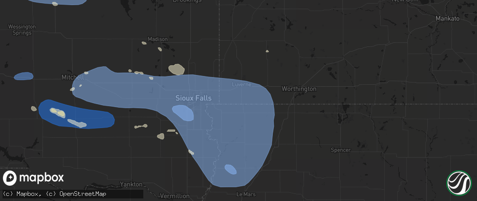 Hail map in Steen, MN on July 25, 2026