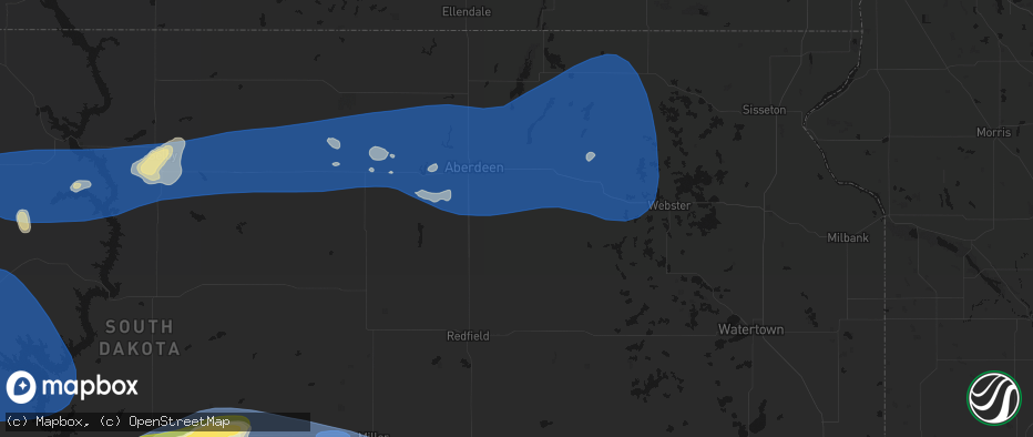 Hail map in Stratford, SD on July 25, 2026
