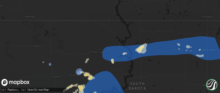 Hail map in Trail City, SD on July 25, 2026