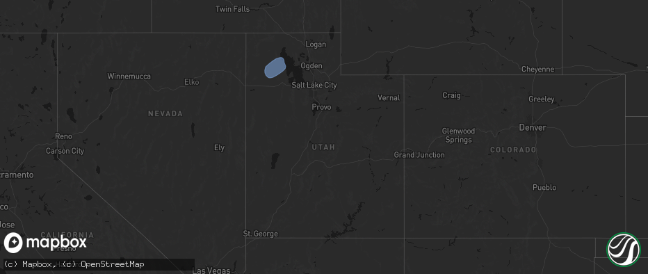 Hail map in Utah on July 25, 2026