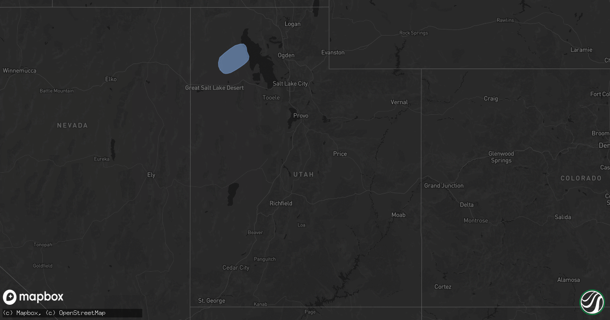 Hail map in Utah on July 25, 2026