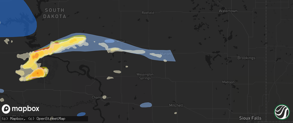 Hail map in Virgil, SD on July 25, 2026