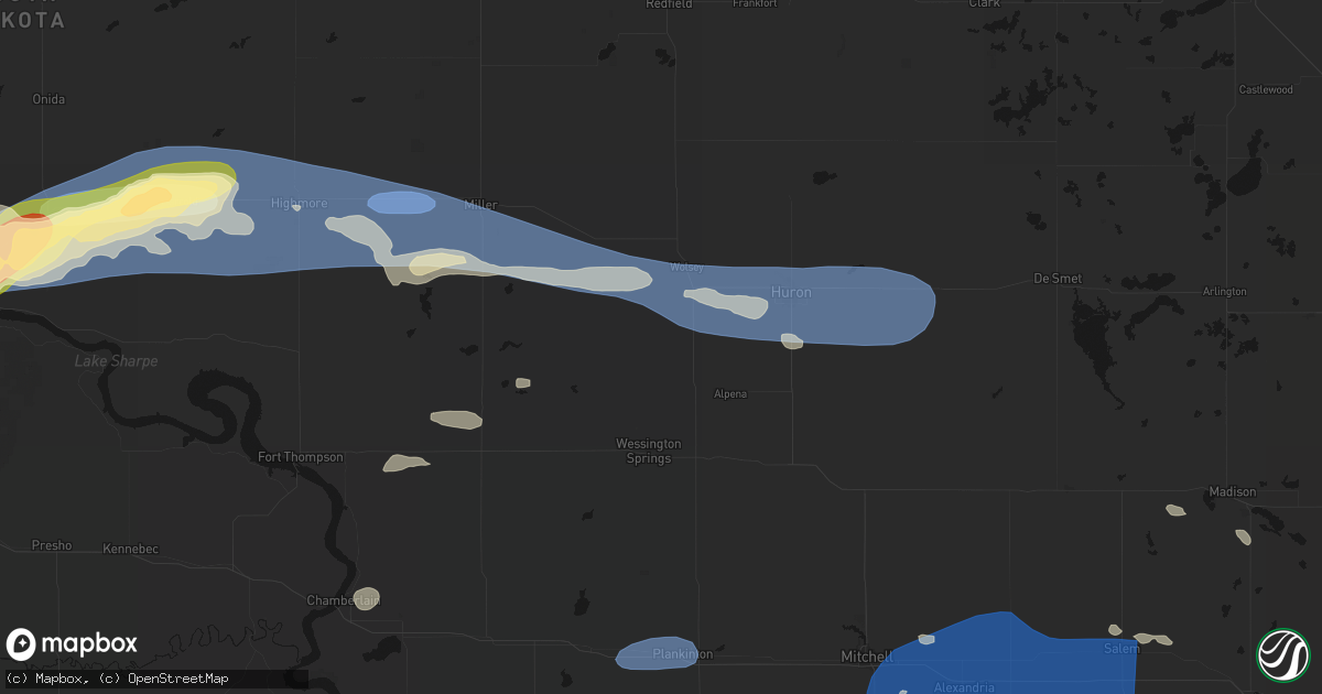 Hail map in Virgil, SD on July 25, 2026