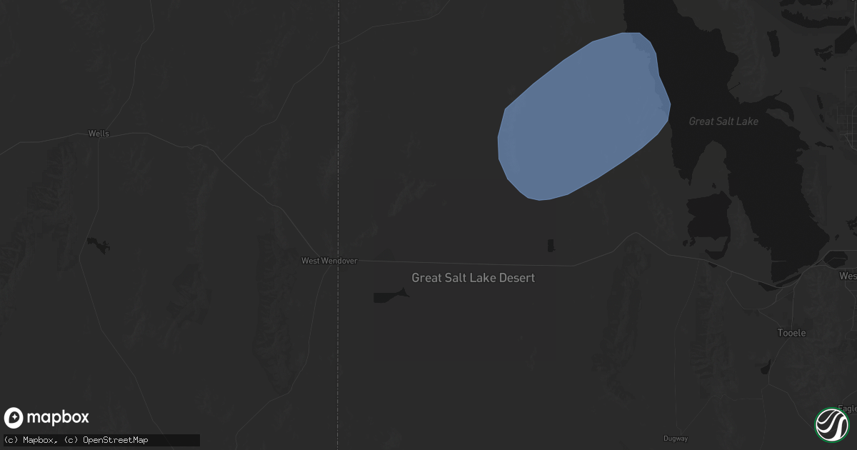 Hail map in Wendover, UT on July 25, 2026