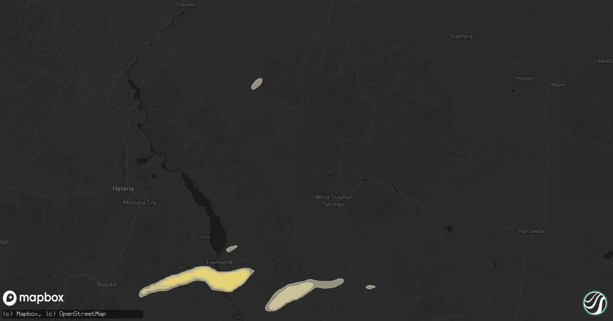 Hail map in White Sulphur Springs, MT on July 25, 2026