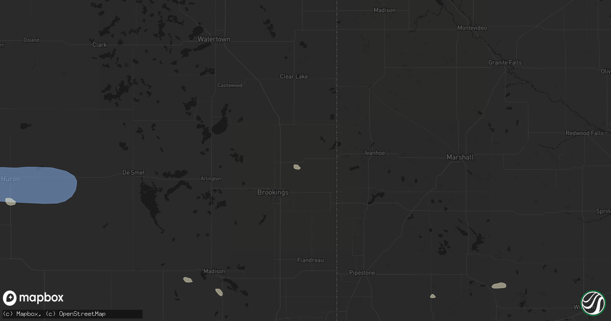 Hail map in White, SD on July 25, 2026