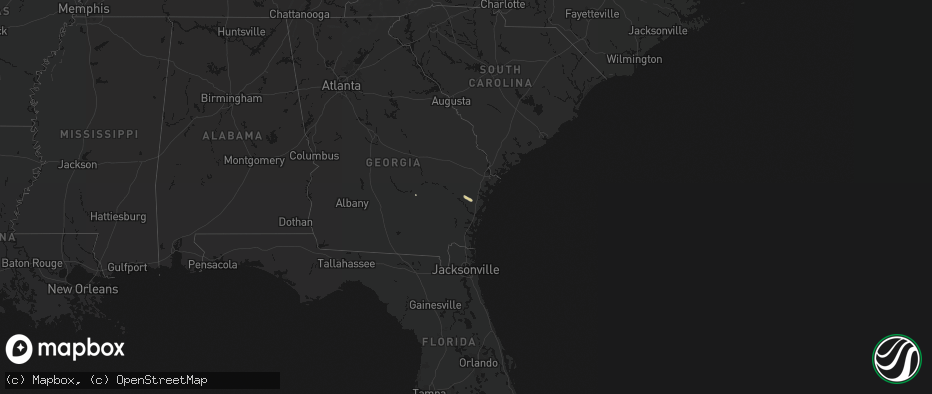 Hail map on July 25, 2026