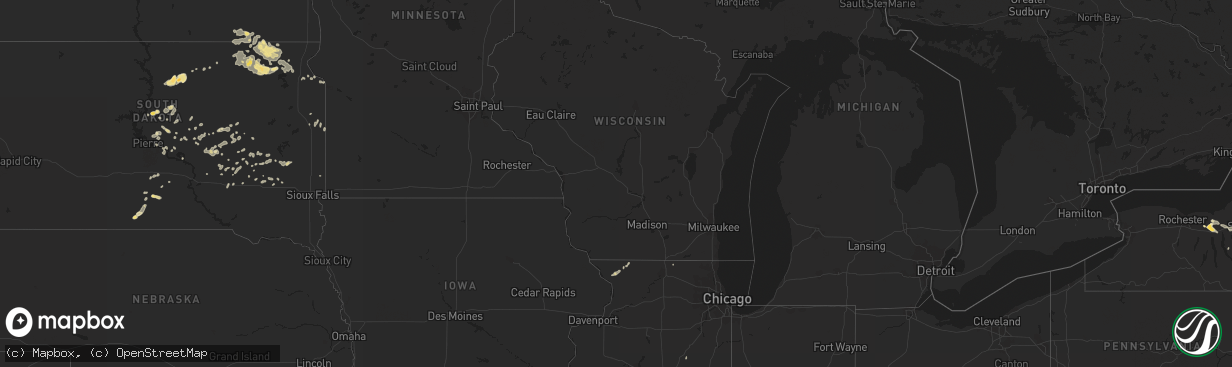 Hail map in Illinois on July 26, 2011