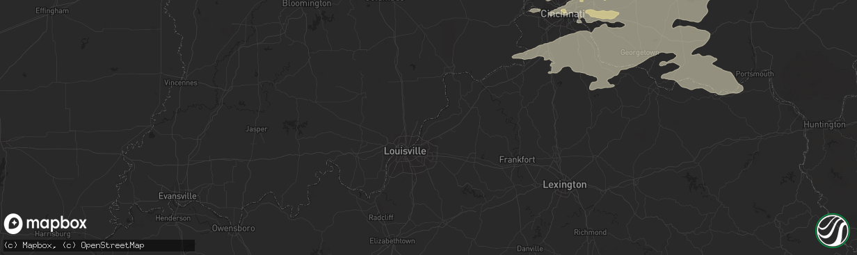 Hail map in Cincinnati, OH on July 26, 2012