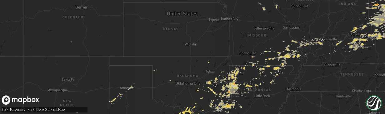 Hail map on July 26, 2012