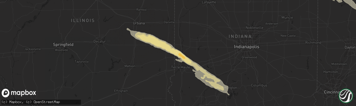 Hail map in Clinton, IN on July 26, 2014