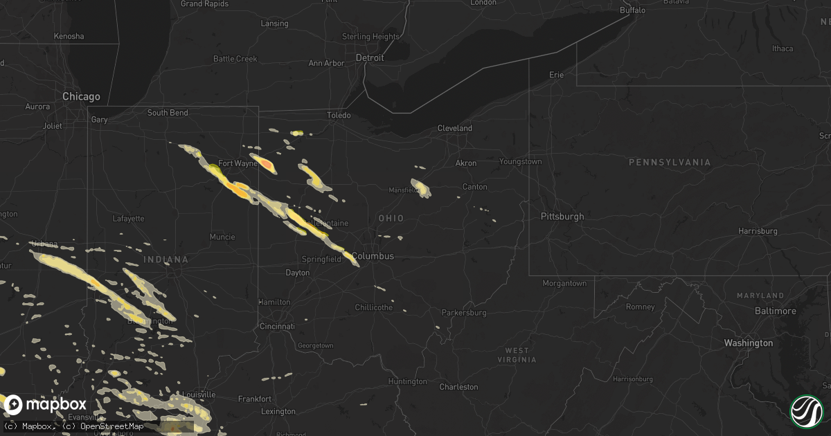 Hail map in Ohio on July 26, 2014