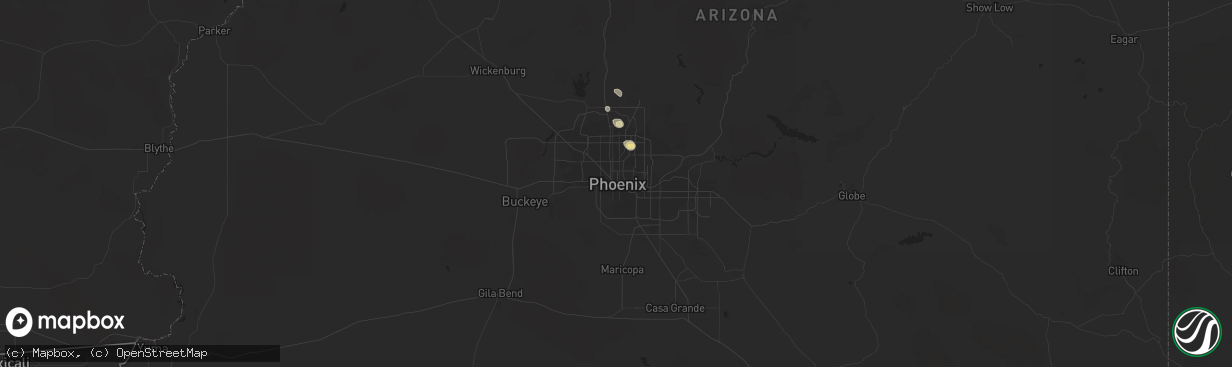 Hail map in Phoenix, AZ on July 26, 2014