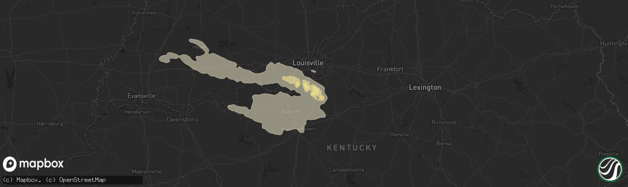 Hail map in Shepherdsville, KY on July 26, 2014