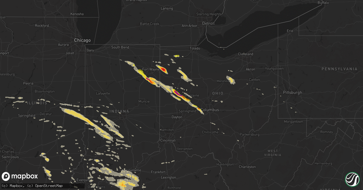 Hail map on July 26, 2014
