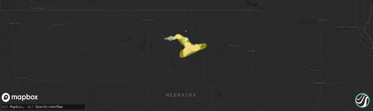 Hail map in Ainsworth, NE on July 26, 2015