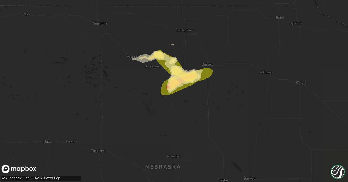 Hail map in Ainsworth, NE on July 26, 2015
