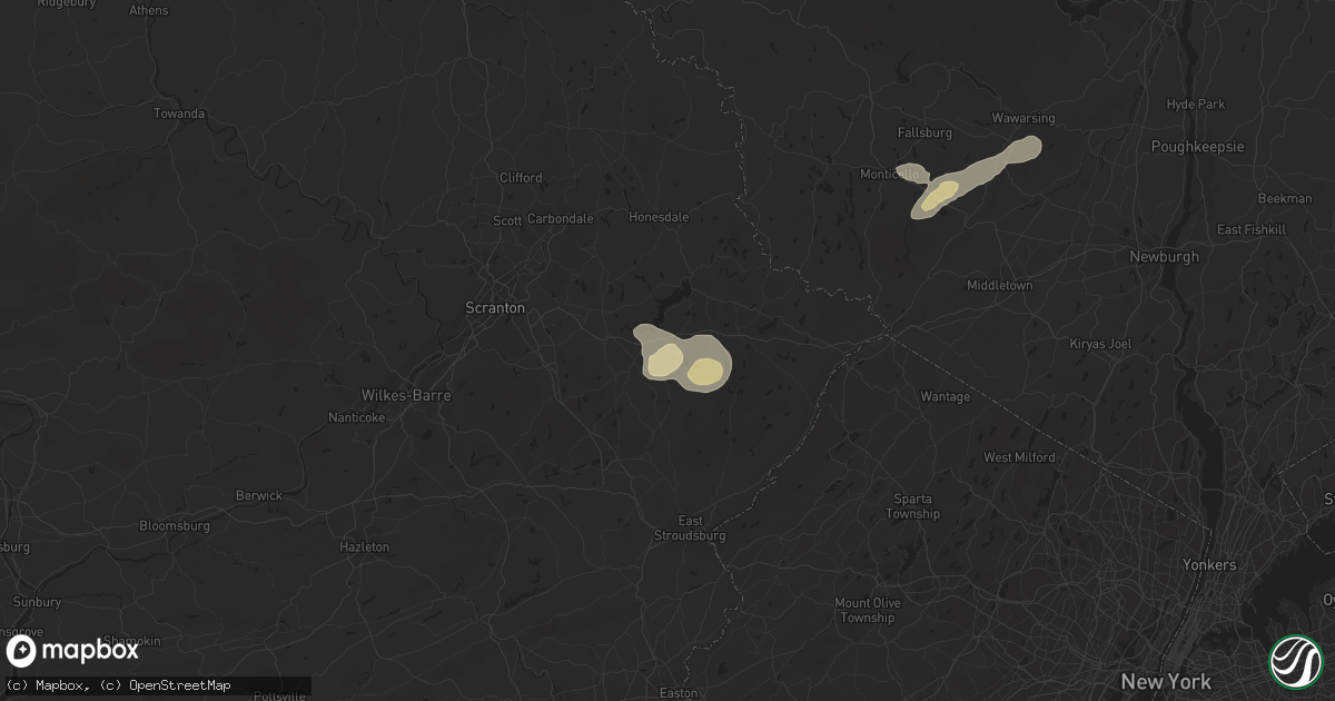 Hail map in Greentown, PA on July 26, 2015