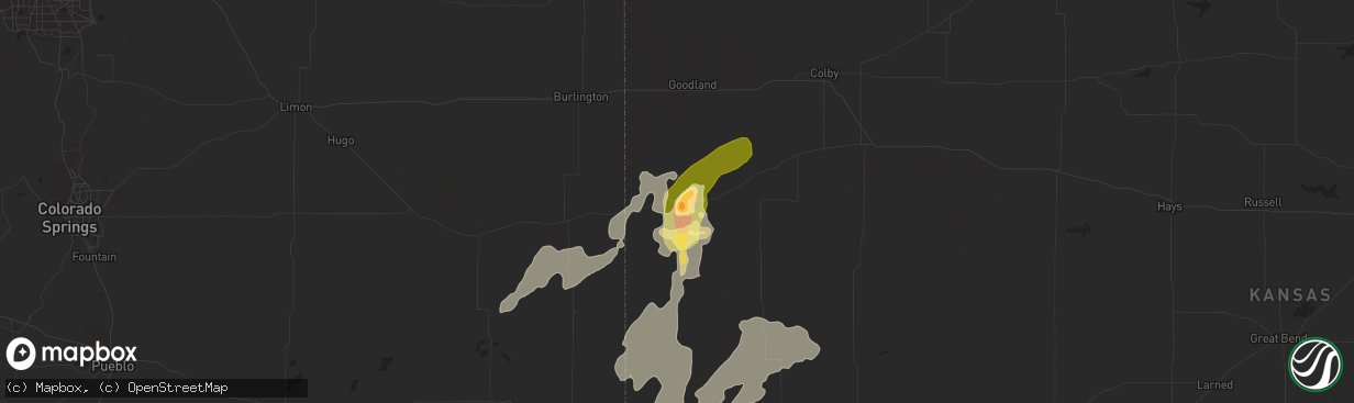 Hail map in Sharon Springs, KS on July 26, 2015