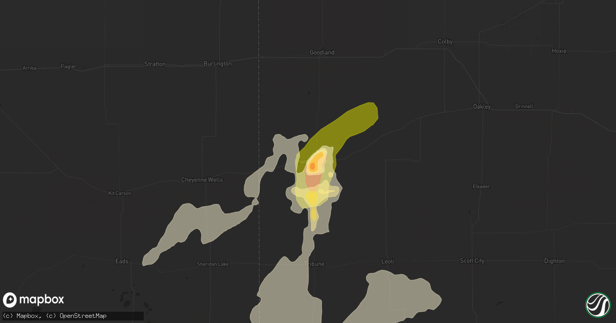 Hail map in Sharon Springs, KS on July 26, 2015