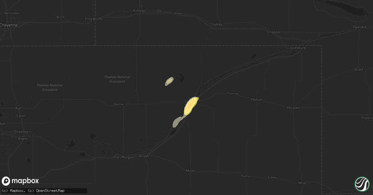 Hail map in Sterling, CO on July 26, 2015