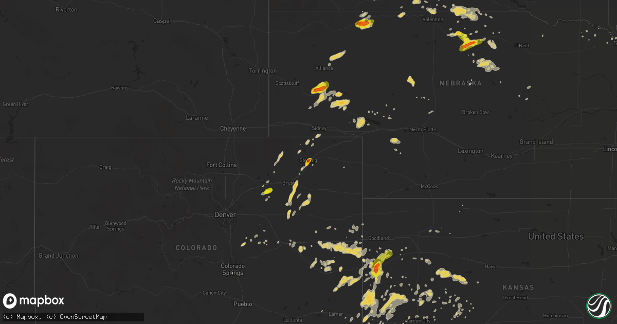 Hail map on July 26, 2015