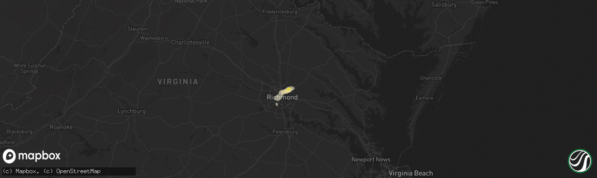 Hail map in Mechanicsville, VA on July 26, 2016