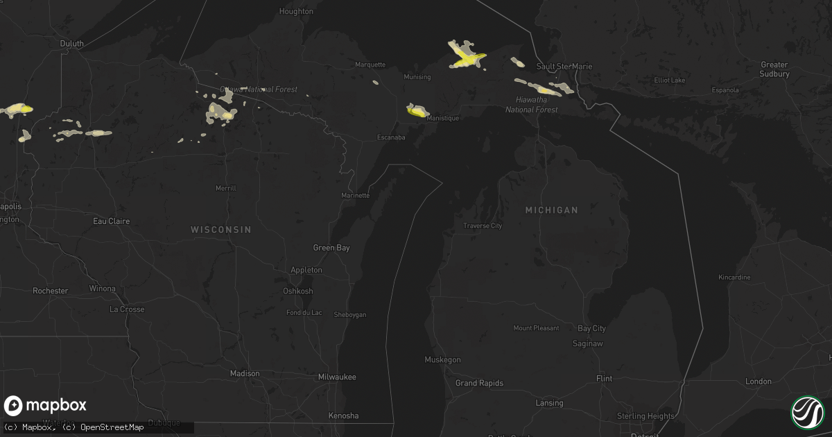 Hail map in Michigan on July 26, 2016