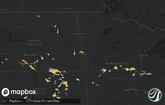 Hail map preview on 07-26-2016