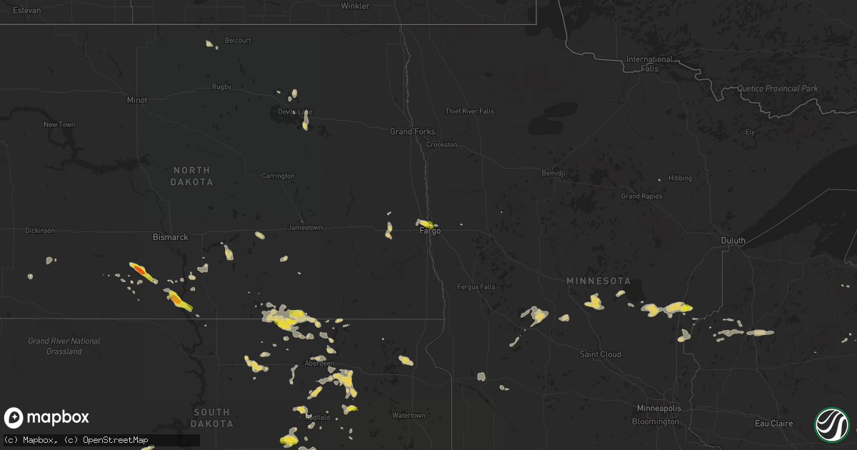 Hail map on July 26, 2016