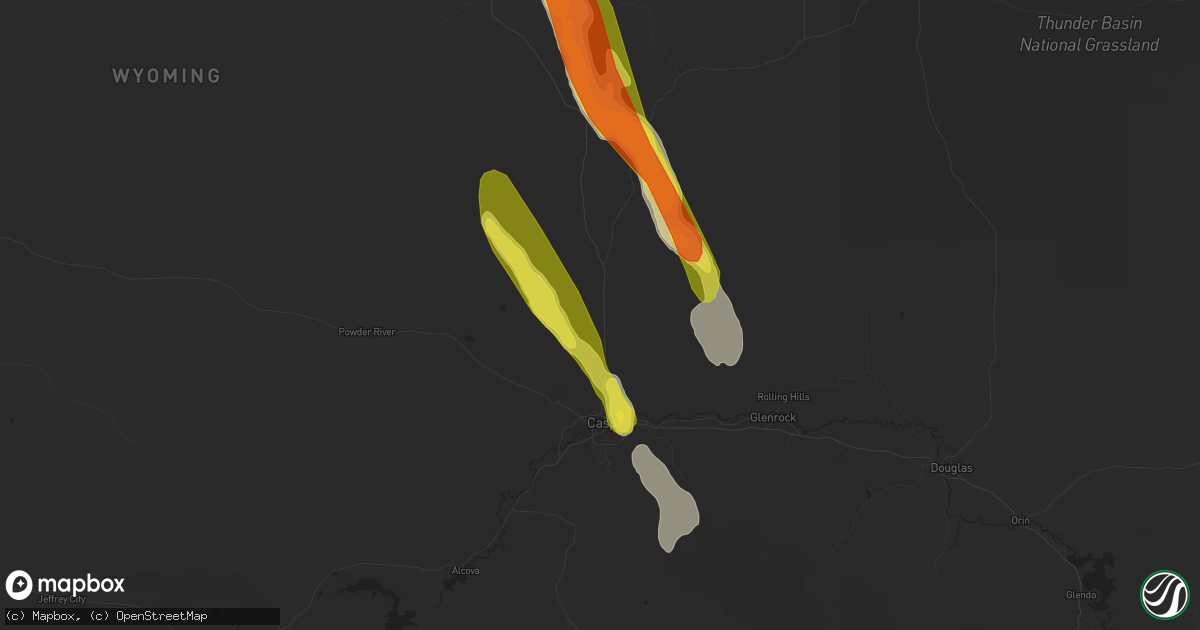 Hail map in Casper, WY on July 26, 2018