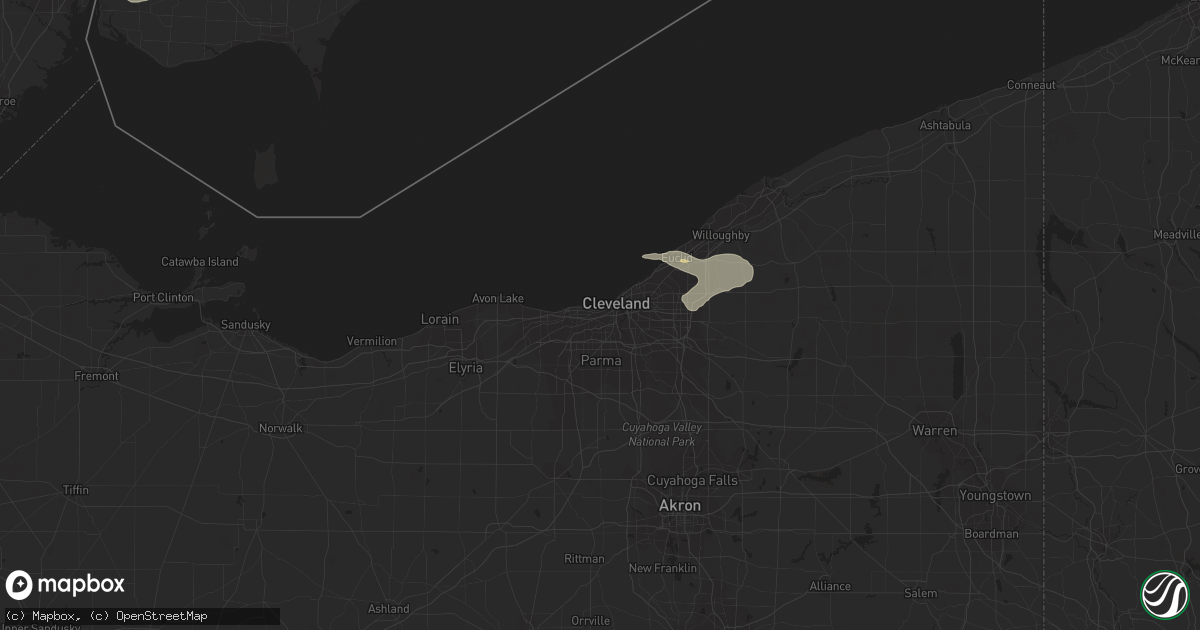 Hail map in Cleveland, OH on July 26, 2018