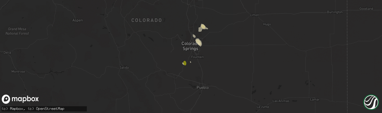 Hail map in Colorado Springs, CO on July 26, 2018