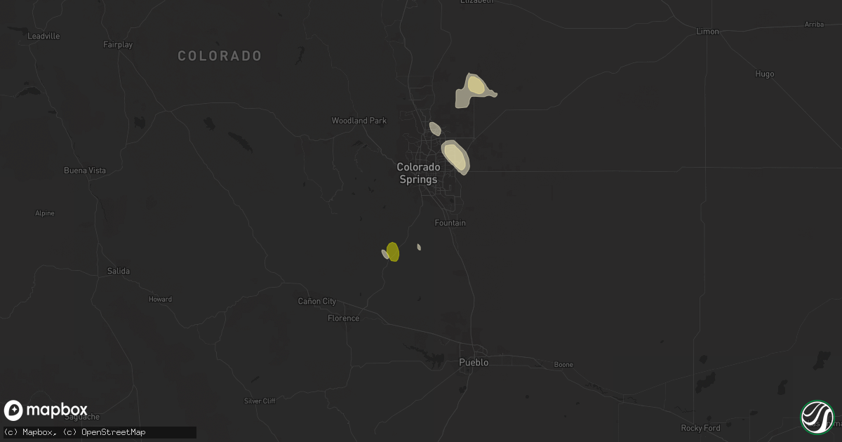 Hail map in Colorado Springs, CO on July 26, 2018