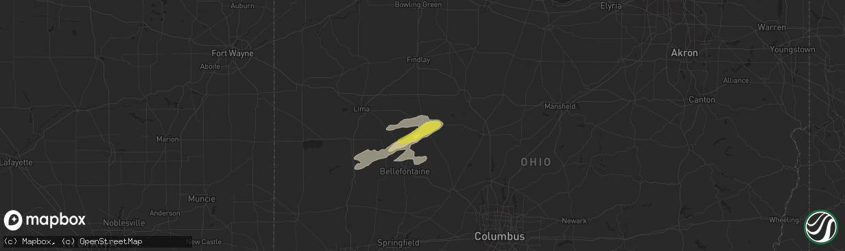 Hail map in Kenton, OH on July 26, 2018