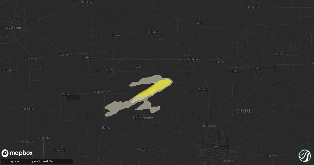 Hail map in Kenton, OH on July 26, 2018