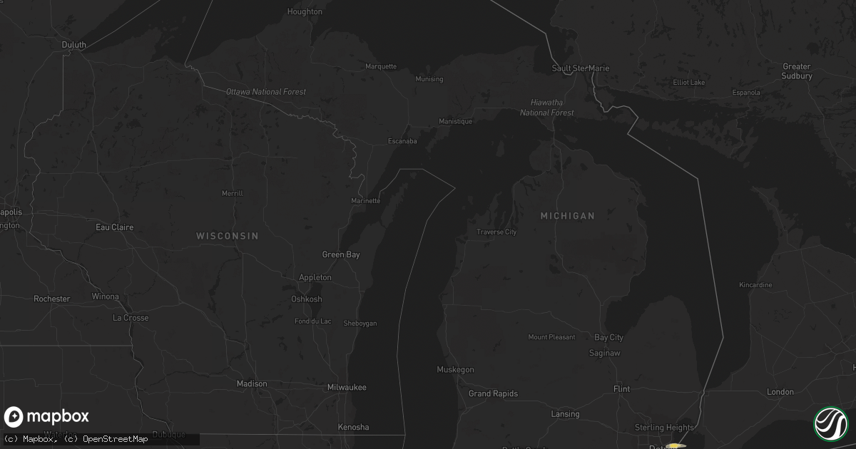 Hail map in Michigan on July 26, 2018