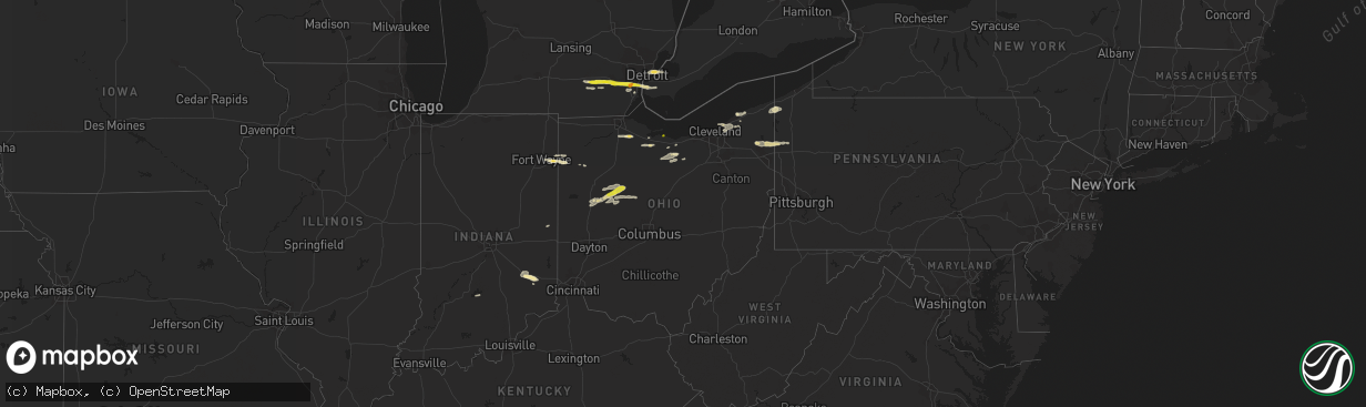 Hail map in Ohio on July 26, 2018