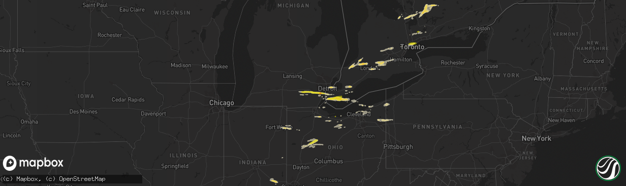 Hail map on July 26, 2018