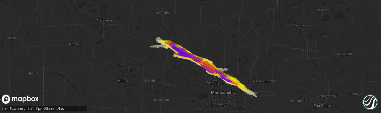 Hail map in Becker, MN on July 26, 2019