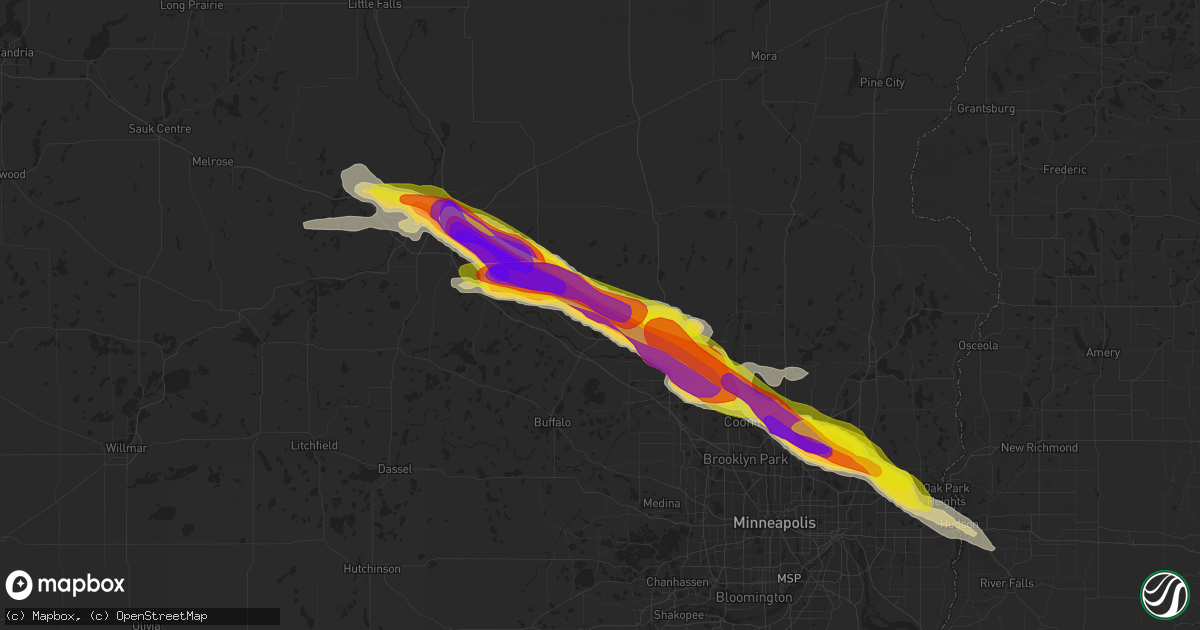 Hail map in Big Lake, MN on July 26, 2019